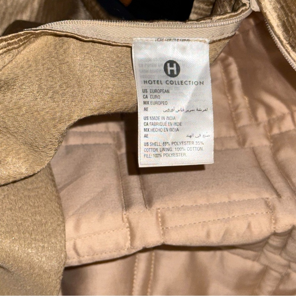 Hotel Collection Burnish Quilted Euro 26” x 26 Sham Bronze - Picture 4 of 4